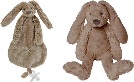 Happy Horse Konijn Richie 28cm + knuffeldoekje - Bruin - Baby knuffel van Merkloos