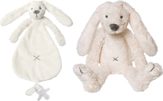 Happy Horse Konijn Richie 28cm + knuffeldoekje - Wit - Baby knuffel van Merkloos
