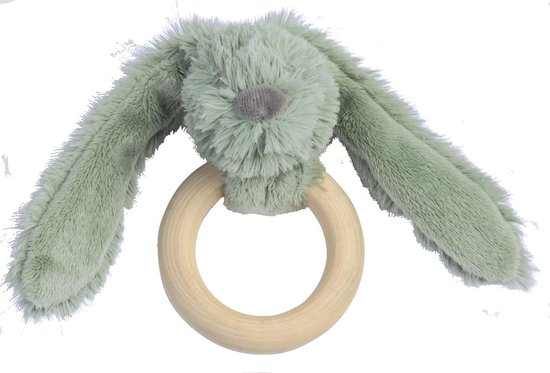 Happy Horse Konijn Richie Houten Bijtring - Groen - Baby cadeau van Happy Horse