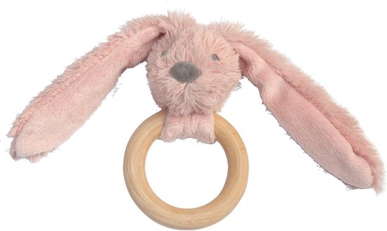 Happy Horse Konijn Richie Houten Bijtring - Oudroze - Baby cadeau van Happy Horse