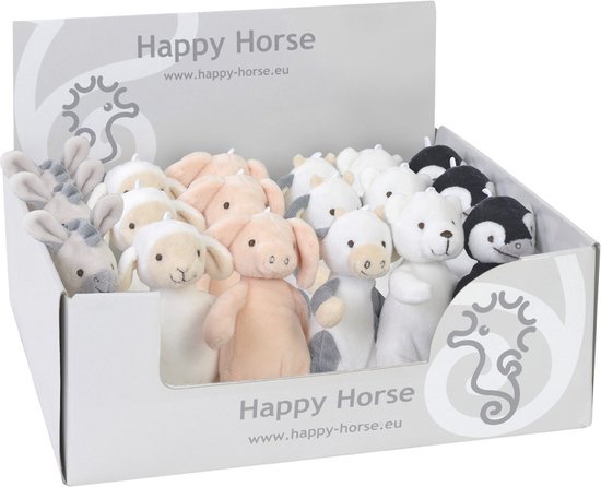 Happy Horse mini Onesie knuffel koe, varken, pinguïn, ijsbeer, ezel of schaapje (let op gaat per stuk) van Merkloos