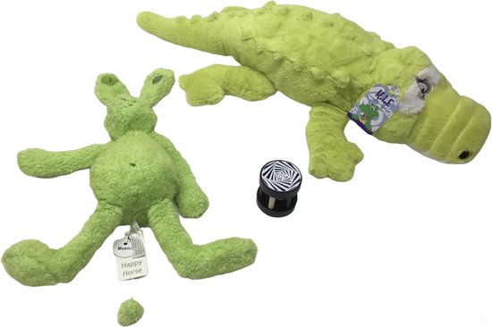 Happy horse muziekdoos konijn 48 cm / pluche knuffel Krokodil 65 cm / baby rammelaar kraam cadeau kraampakket van Happy Horse