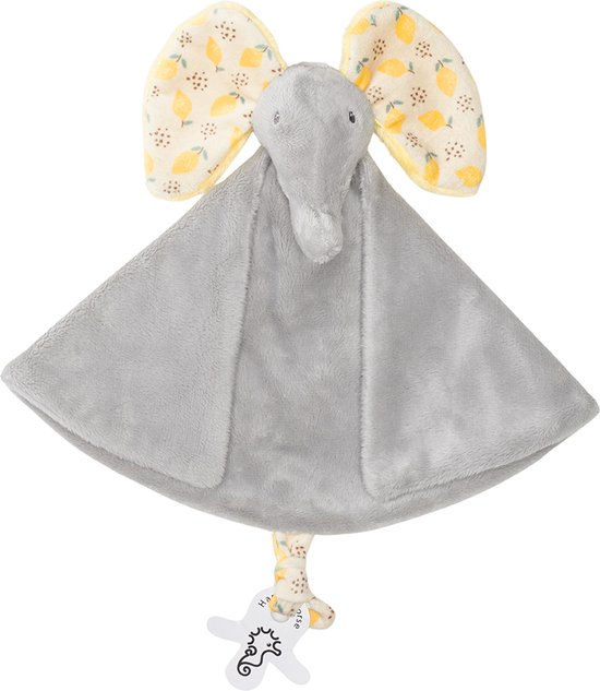 Happy Horse Olifant Emmett Knuffeldoek 26 cm - Grijs/Geel - Baby cadeau van Happy Horse