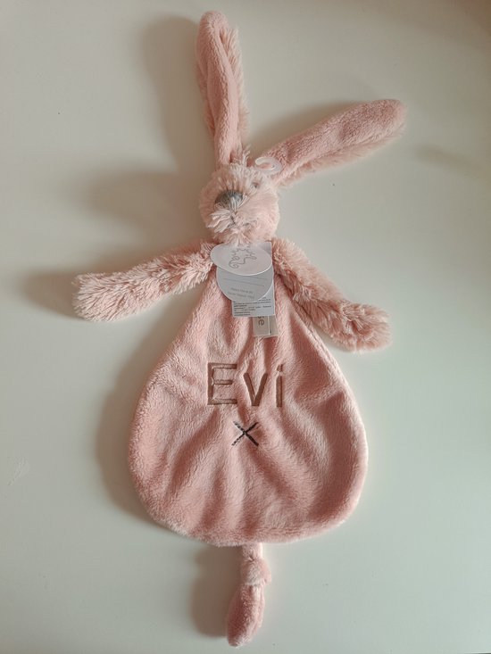 Happy Horse Rabbit Richie - Met Geborduurde Naam - Kleur Old Pink - Kraamcadeau van Merkloos