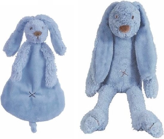 Happy Horse Richie konijn donkerblauw knuffeldoekje en knuffel van Happy Horse