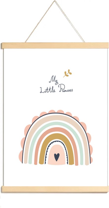 Happy Walls - Babykamer Poster Canvas - Regenboog Prinses - A3 van Happy Walls