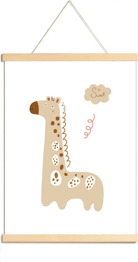 Happy Walls - Babykamer Poster Canvas - Sweet Giraf - A3 van Happy Walls