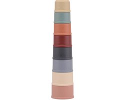 Happy World - Bio Plastic stapelbekers - Baby speelgoed - Peuter - Kleuter - Bad - Verjaardag - Kraamcadeau - Jongen - Meisje van Merkloos