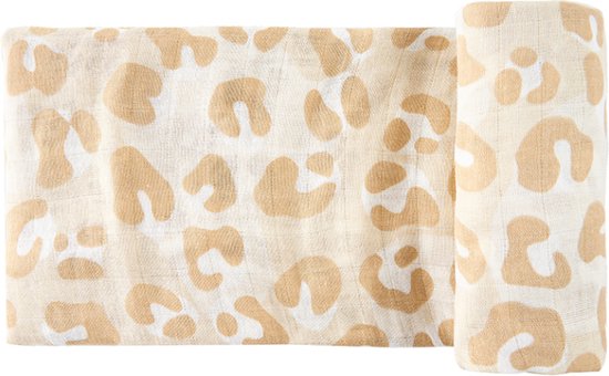 HappyBear - Swaddle Hydrofiele Doek - Roar - Extra groot - 120cm - Inbakerdoek - 100% zachte tweelaags katoenen mousseline van Merkloos