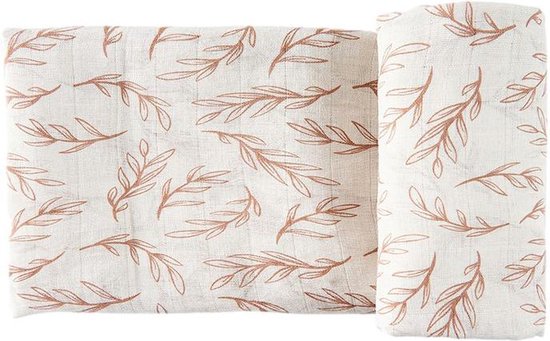 HappyBear | Swaddle Hydrofiele Doek - Twiggy | Extra groot - 120cm | Inbakerdoek | 100% zachte tweelaags katoenen mousseline van HappyBear