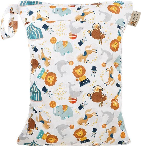 HappyBear Wetbag - Circus - Waterdichte opbergtas - luiers - 2 vakken - 30cm x 40cm van HappyBear
