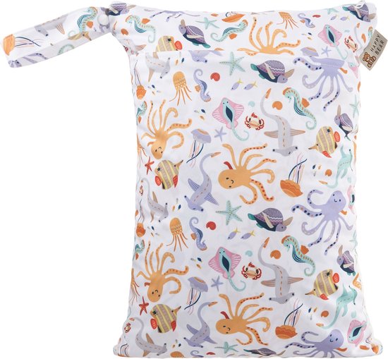 HappyBear Wetbag - Marina | Waterdichte luiertas - 2 vakken - 30cm x 40cm van HappyBear