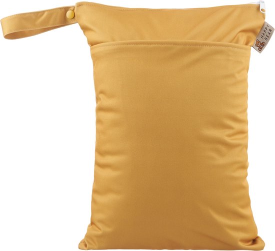 HappyBear Wetbag - Ocher - Waterdichte luiertas - 2 vakken - 30cm x 40cm van HappyBear