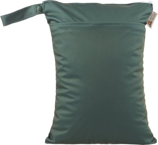 HappyBear Wetbag - Olive | Waterdichte luiertas - 2 vakken - 30cm x 40cm van HappyBear