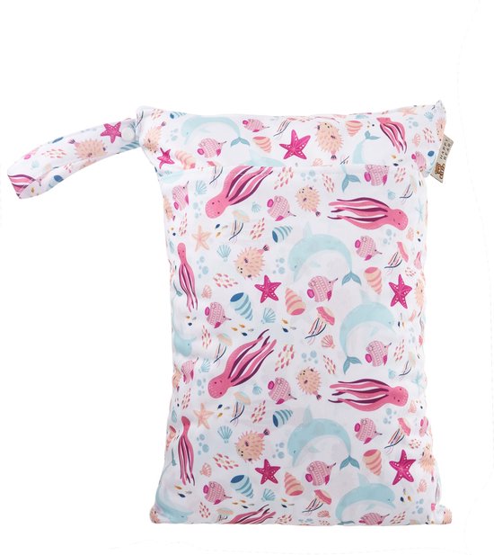 HappyBear Wetbag - Pacific | Waterdichte luiertas - 2 vakken - 30cm x 40cm van HappyBear