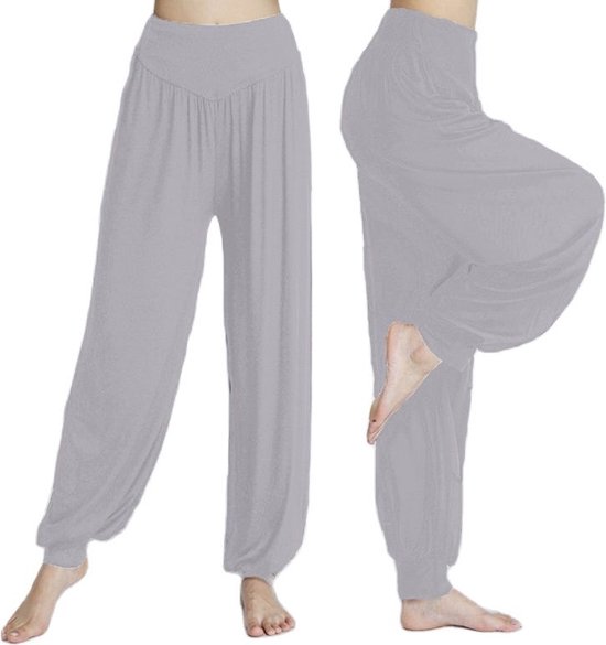 Harembroek - Yogabroek - Chillbroek - Grijs - XXL - Harempants - Luchtige broek - Loose pants van ComfyFit