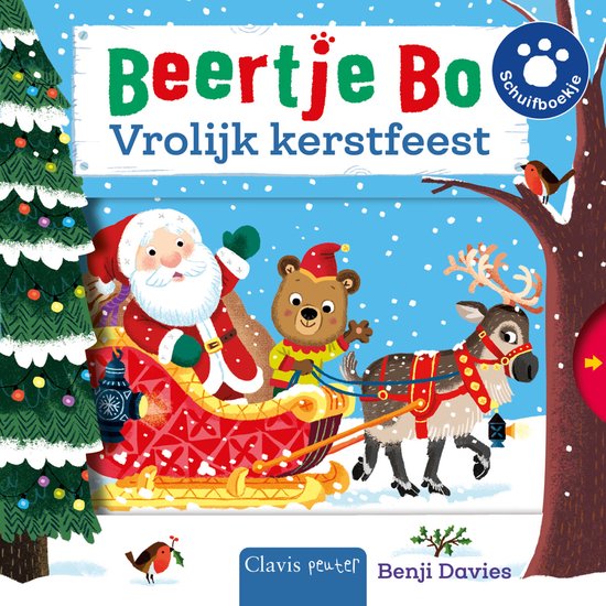 Harlekijn Kerst: Schuifboekje Beertje Bo, Vrolijk kerstfeest. 1+ van Veltman Uitgevers