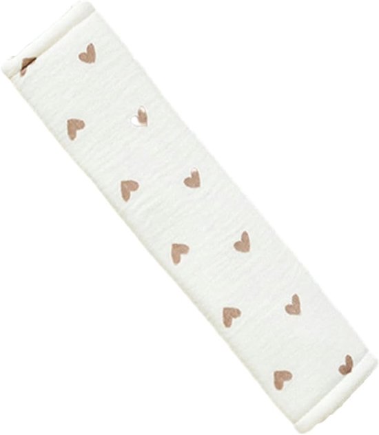 Hartbeer Konijnpatroon Autogordel Schouderhoes, Autogordel Antiblokkeersysteem Schouderhoes, Dubbellaags Gaas, Bruin Hartvormig Schouderkussen, 25 x 7 cm van Merkloos