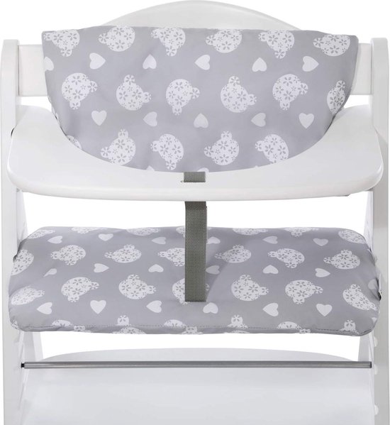 Hauck Alpha Highchair Pad Deluxe stoelverkleiner houten kinderstoel - grijs - makkelijk te bevestigen en schoon te maken van Hauck
