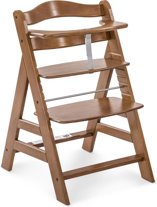 Hauck Alpha+ Kinderstoel - meegroeiend vanaf 6 maanden tot 90 kg - FSC® gecertificeerd beukenhout - Walnoot van Hauck