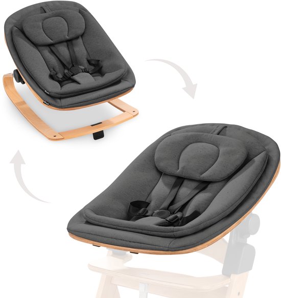 Hauck Highchair Bouncer Eco - 3-in-1-wipstoel - al vanaf de geboorte - Deep Grey van Merkloos