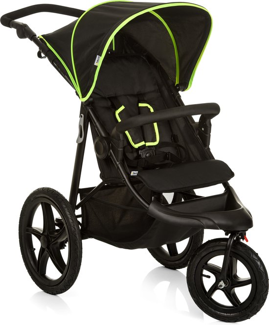 Hauck Runner Buggy - Grote luchtbanden - Compact opvouwbaar - Black/Neon Yellow van Hauck