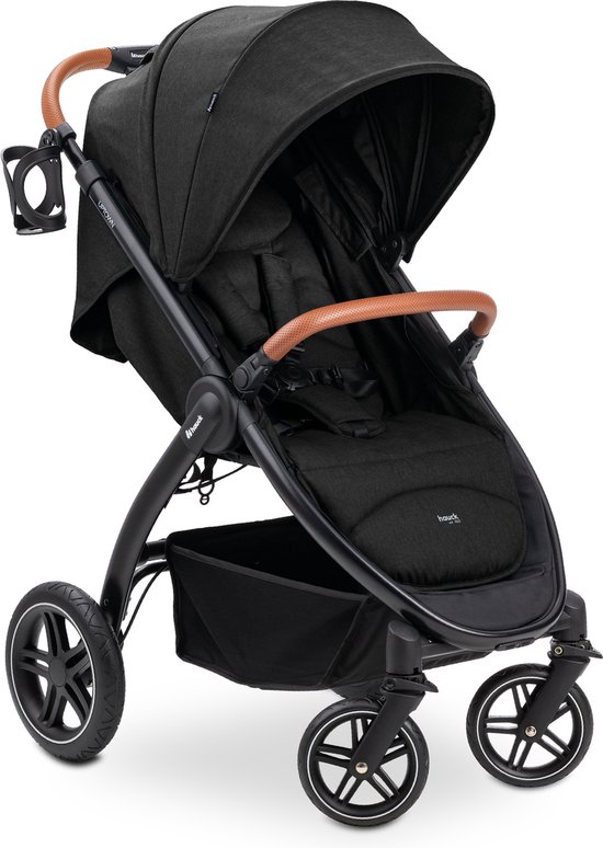 Hauck Uptown - Buggy - Geschikt voor stad en bos - Voor korte en lange benen - Black Melange Black van Hauck