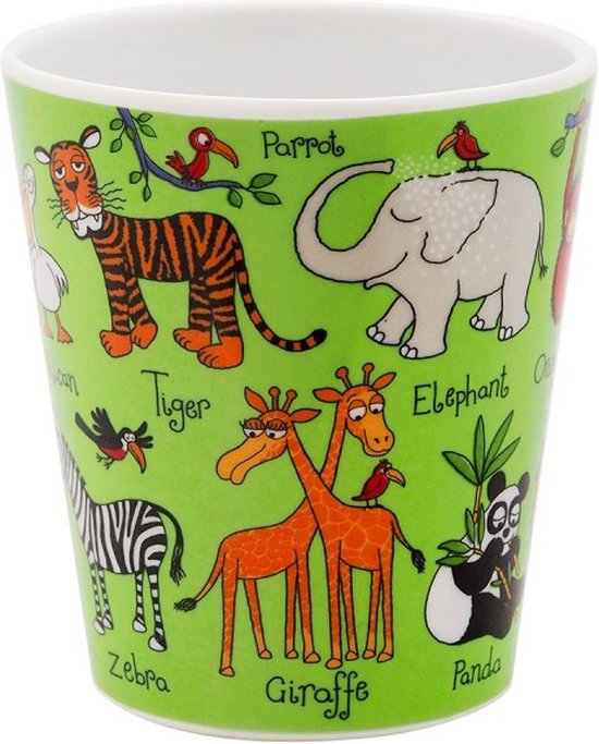heel klein Jungle dieren kinder melamine bekertje groen (8 x 7 cm) - Tyrrell Katz van Tyrrell Katz