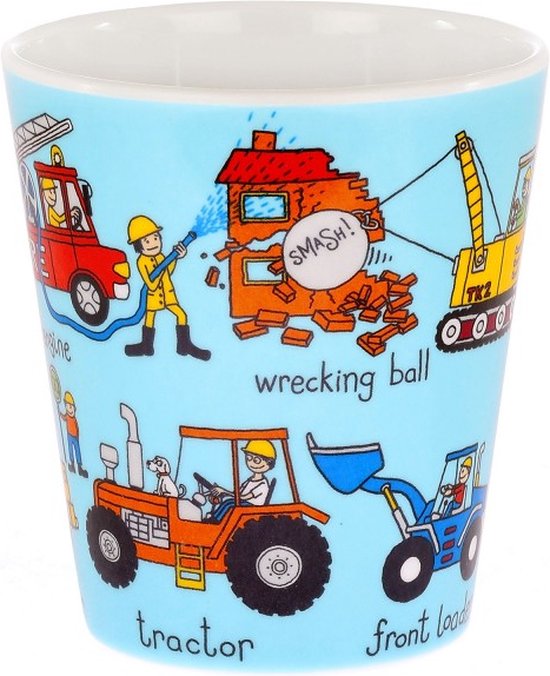 heel klein Werkvoertuigen tractor kinder melamine bekertje (8 x 7 cm)- Tyrrell Katz van Tyrrell Katz