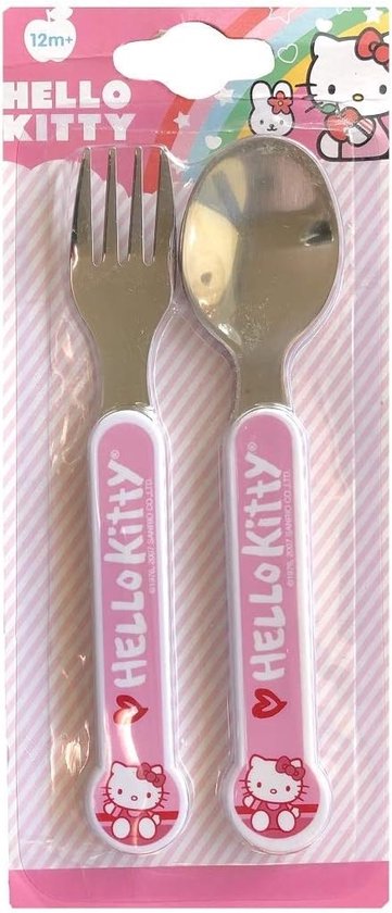 Hello Kitty Metalen Lepel en Vork Set Geschikt voor 12 Maanden + van Hello Kitty