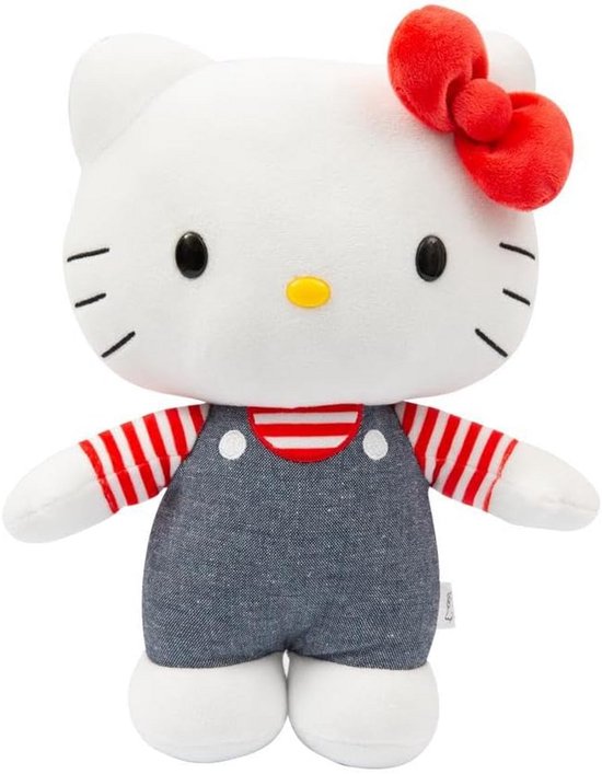 Hello Kitty pluche dier 30 cm met blauwe jeansbroek