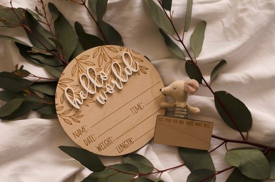 Hello World geboorteaankondiging van Blond Amsterdam