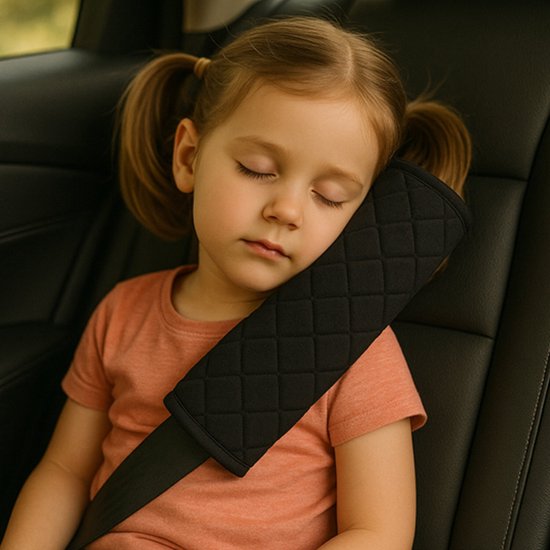 HEM 4x Autogordel Beschermhoes - Comfortabel Zwart Schouderpad - Universeel - Anti-Schuren & Anti-Irritatie - Gordelkussen - Riemhoes van HEM