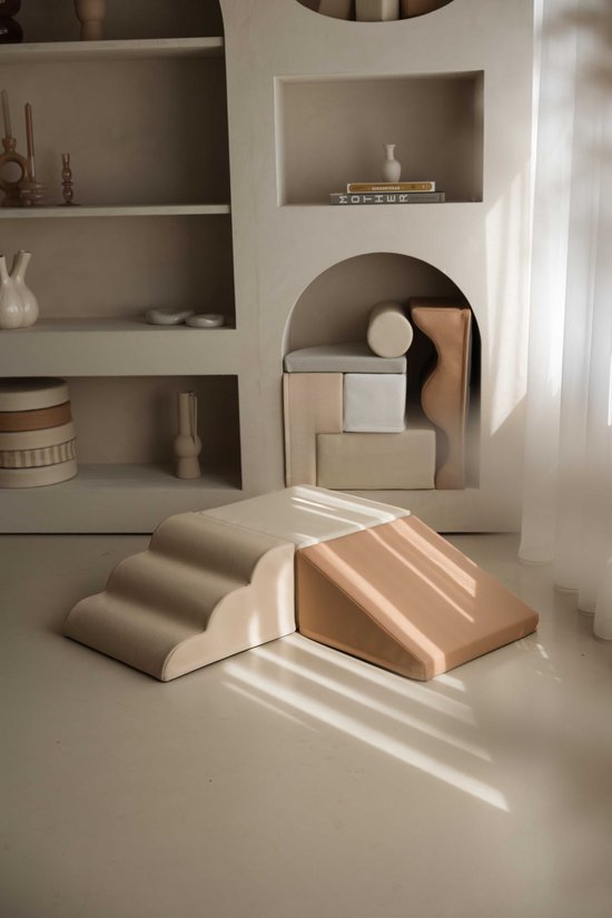 HENVAE® - Baby speelset – Softplay - foam speelset – Foam blokken set met glijdbaan - Zachte blokken met glijbaan - Open ended speelgoed - Speelgoed baby - Bouw blokken - Motoriek – Kinderopvang – Baby musthave - Verjaardagscadeau - Foam blokken van HENVAE®