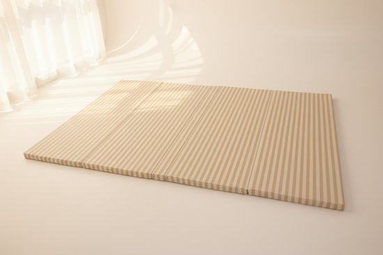 HENVAE® Beige Speelmat 200 x 140 cm x 4 cm EXTRA DIK – Baby speelmat - Veilig - Kruipmat - Speelkleed - Speelmat kinderkamer - Speelmat baby - Premium - Opvouwbaar - Dubbelzijdig - Turnmat - Gymnastiekmat - Yoga mat – Kinderopvang - Babykruipmat