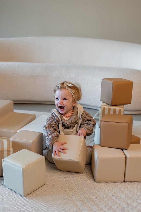 HENVAE® Stapelblokken 12-delig inclusief opbergtas - Baby Speelgoed 6 maanden - Stapeltoren - Bouwblokken - Foam Blokken - Montessori Speelgoed - Educatief speelgoed - Sensorisch Speelgoed Baby - Kindercadeau - Speelblokken van Merkloos