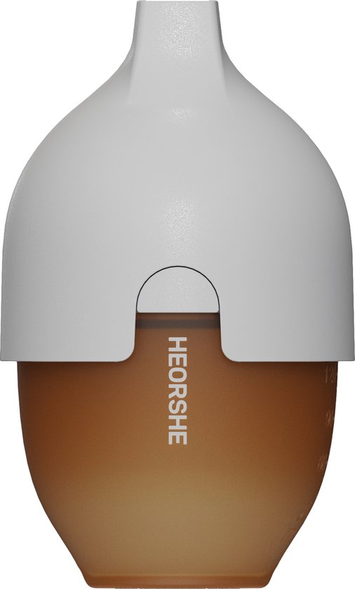 HEORSHE Bio-Mimetic Babyfles Anti-Koliek - Fles tegen Krampjes en Tepelverwarring - 100% Siliconen - Flessenspeen Bootst Borst Na - BPA Vrij - 160ml - Grijs