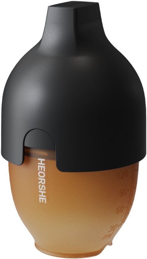 HEORSHE Bio-Mimetic Babyfles Anti-Koliek - Fles tegen Krampjes en Tepelverwarring - 100% Siliconen - Flessenspeen Bootst Borst Na - BPA Vrij - 160ml - Zwart van Merkloos