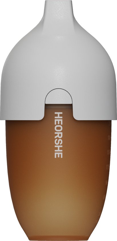 HEORSHE Bio-Mimetic Babyfles Anti-Koliek - Fles tegen Krampjes en Tepelverwarring - 100% Siliconen - Flessenspeen Bootst Borst Na - BPA Vrij - 240ml - Grijs van Merkloos