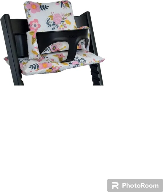 Heppie Baby - Kinderstoelbekleding - Geschikt voor Stokke Tripp Trapp - Waterdicht - Stoelverkleiner - Kinderstoel - Kussenset - Tuinbloemen van Heppie Baby