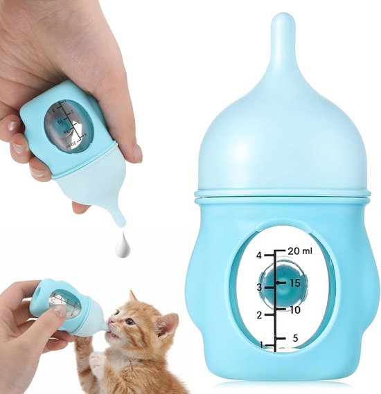 Herbruikbare Fles voor Katten en Honden - 20ml Cub Milk Fles voor Kittens en Puppy’s, Zacht en Handig in Gebruik