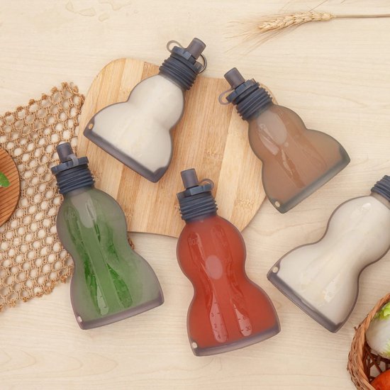 Herbruikbare Siliconen Knijpfruitzakjes,Moedermelk bewaarzakjes,Bewaarbakjes - 250 ml -BPA-vrij van Coldy