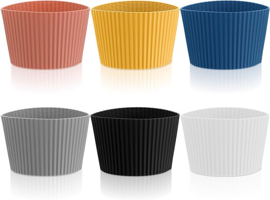 Herbruikbare siliconen koffiekop sleeves - 6 stuks, hittebestendige beschermhoezen voor glazen flessen, ideaal voor koude dranken en onderweg
