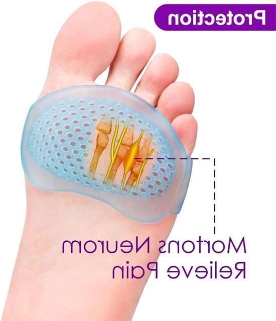 Herbruikbare Voetpads, 4 Stuks, Bal en Hak Pads voor Schoenen, Verlichting van Voetpijn en Mortons Neuroma