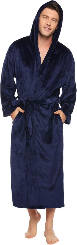 Heren ochtendjas, warme gewaden Flanel zachte badjas Fluffy Housecoat voor de winter