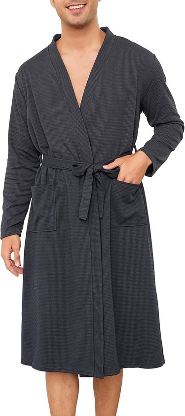 Heren ochtendjassen wafelgewaden katoen zachte luxe badjas lichtgewicht loungewear nachtkleding spa en hotel S-3XL