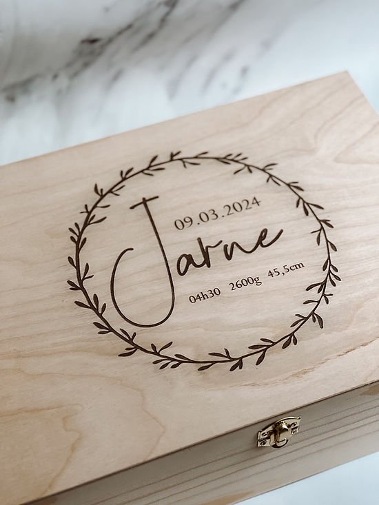 Herinneringenbox - Geschenk kist - Gepersonaliseerd - Gegraveerd van Mevira