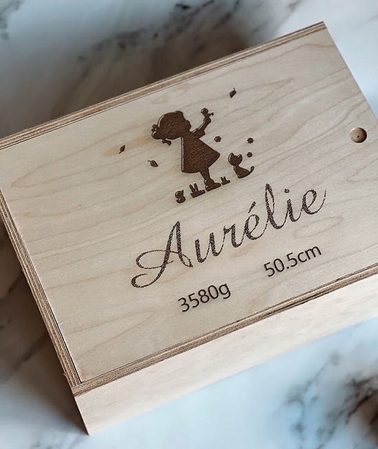 Herinneringenbox XL Baby - Gepersonaliseerde Bewaarkist - Memory Box
