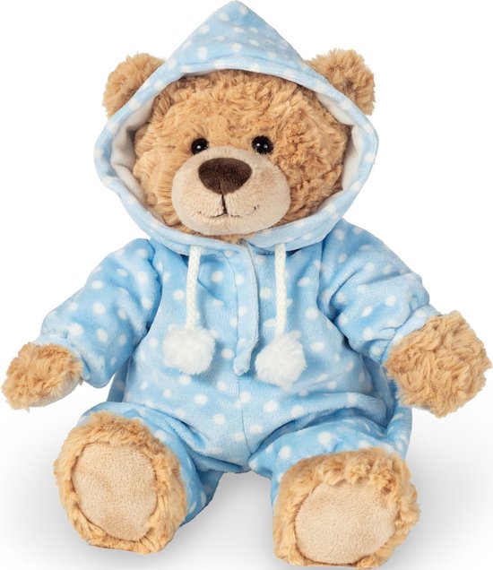 Hermann Teddy Knuffel Beer met Pyjama Blauw van Hermann Teddy