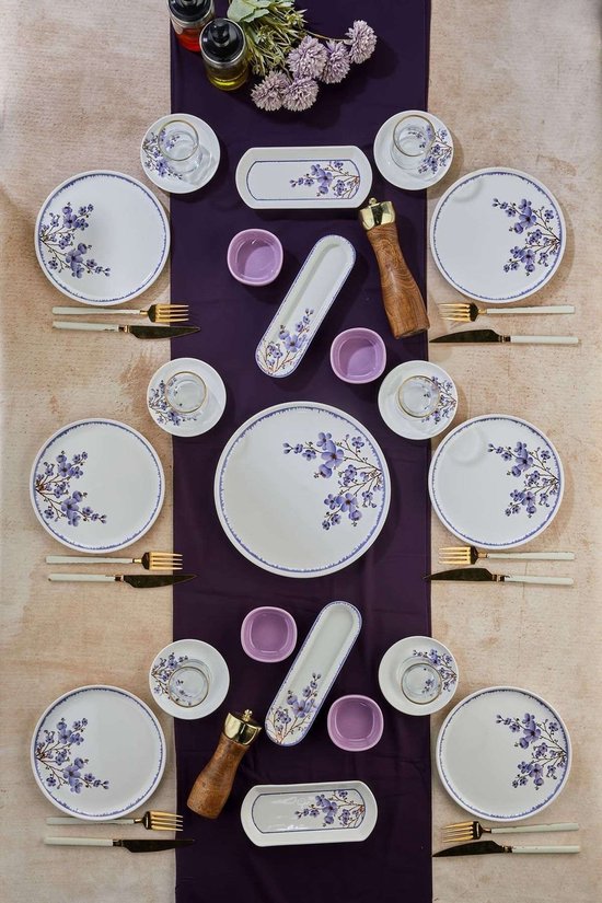 Hermia Concept - Ontbijtset (21 stuks) - Veelkleurig - 100% KERAMIEK - 27,2 x 27,2 x 35,7 cm